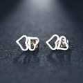 Retail Price R499 TITANIUM (NEVER FADE) DOUBLE HOLLOW HEART EARRINGS (SILVER ONLY)
