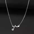 Retail Price R1299 TITANIUM (NEVER FADE) HEARTBEAT WITH HEART Necklace 45cm (SILVER ONLY)