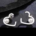 Retail Price R599 TITANIUM (NEVER FADE) HEART WITH PEARL Earrings (SILVER ONLY)
