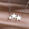 Retail Price R1199 TITANIUM (NEVER FADE) THREE SOLID STARS Necklace 45cm (SILVER ONLY)
