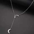 Retail Price R1399 TITANIUM (NEVER FADE) SOLID & HOLLOW MOONS Necklace 60cm (SILVER ONLY)