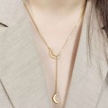 Retail Price R1399 TITANIUM (NEVER FADE) SOLID & HOLLOW MOONS Necklace 60cm (SILVER ONLY)