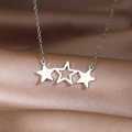 Retail Price R1399 TITANIUM (NEVER FADE) TWO SOLID & ONE HOLLOW STARS Necklace 45cm (GOLD ONLY)
