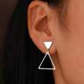 Retail Price R599 TITANIUM (NEVER FADE) SILVER TRIANGLE Earrings