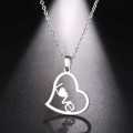 Retail Price R1399 TITANIUM (NEVER FADE) SILVER LOVE HEART Necklace 45cm