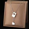 Retail Price R1599 TITANIUM (NEVER FADE) SILVER HOLLOW AND SOLID HEARTS Necklace 45cm