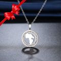 Retail Price R1399 SILVER AFRICA LOVE Necklace with Simulated Stones 45cm TITANIUM (NEVER FADE)