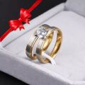 Retail Price R1499 GOLD AND SILVER RING SET SIZE 7 US TITANIUM (NEVER FADE)
