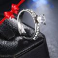 Retail Price R1399 SILVER SOLID RING WITH SIMULATED DIAMONDS SIZE 10 US TITANIUM (NEVER FADE)