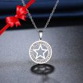 Retail Price R1399 SILVER STAR Necklace with Simulated Stones 45cm TITANIUM (NEVER FADE)