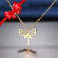 Retail Price R1299 GOLD DRAGONFLY Necklace 45cm TITANIUM (NEVER FADE)