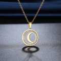 Retail Price R1399 SILVER MOON Necklace with Simulated Stones 45cm TITANIUM (NEVER FADE)