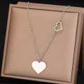 Retail Price R1299 TITANIUM (NEVER FADE) SILVER HOLLOW & SOLID HEARTS Necklace 45cm