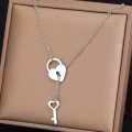 Retail Price R1199 TITANIUM (NEVER FADE) SILVER HEARTLOCK WITH KEY Necklace 45cm