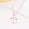 Retail Price R1199 TITANIUM (NEVER FADE) ROSEGOLD DOUBLE HEART Necklace 45cm