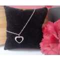 SILVER HOLLOW HEART (NEVER FADE) NECKLACE