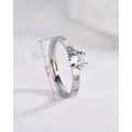 SILVER RING WITH SUMILATED DIAMONDS SIZE 7 US