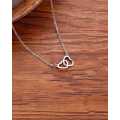 SILVER DOUBLE HEART NECKLACE