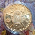 RSA Proof 1974 50 Year Anniversary of SA Coins Silver One Rand in capsule