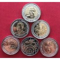 STUNNING SIX uncirculated bi-metal R5 coins (2008, 2011, 2014, 2015, 2017 & 2018 Mandela) in ziplock