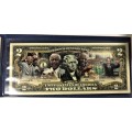 Mandela featured Mandela 2 Dolars with Guilded Mandela 2000 Guilded Proof Coin