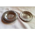 Two Very Beautiful and Marked Pewter Condiment Plates