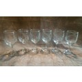 CUT GLASS !!! - Set of SIX beautiful Wine glasses - Stunning