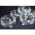 CUT GLASS !!! - Set of SIX beautiful Glass bowls - Exquisite!!!
