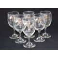 CUT GLASS !!! - Set of SIX beautiful Wine glasses - Beautiful - Last Set!!!