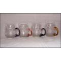 CUT GLASS !!! - Set of FOUR Beautiful Glass Mugs - Stunning