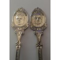 Four SILVER PLATED TEA SPOONS FEATURING SOUTH AFRICAN PRIME MINISTERS AND DATES