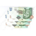 TT Mboweni, 2nd Issue  3 x Consecutive  R10`s ` UNC` AN8595668 - 70 A