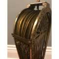 STUNNING BRASS PEACOCK FOLDING FAN FIRESCREEN