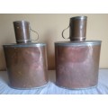 2 X VERY UNUSUAL COPPER FLASKS WITH CUPS