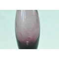 Purple Cut Glass Grape Pattern Vase (1pc)