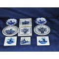 Delft Mini Tiles and Miniature Plates  (9pcs)