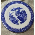 Antique Royal Worcester Blue Willow 3 Set Plates  Blue & White Pottery C1905