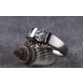 SILVER ZIRCONIA RING SIZE 9