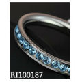 STAINLESS STEEL BLUE ETERNITY RING SIZE 8