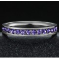 STAINLESS STEEL PURPLE ETERNITY RING SIZE 9
