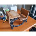 Miniature School Bench. Wood and Cast Iron