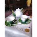 UNUSUAL 2 CUP TEA SET WITH TEAPOT & SPOONS