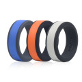 Enduring Mid Colour Silicone Wedding Ring Set of 3