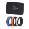Enduring Mid Colour Silicone Wedding Ring Set of 3