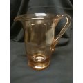Retro pinkish  blown glass pitcher/jug great condition
