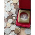 World Coins 200+ including Canadian silver dollar as per scan Shipping in description