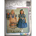 McCalls Patterns 2132  Girls dresses and toys and pinafore and headband.size 4,5,6