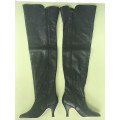 Long Knee Boots, Genuine Leather Uppers, Colour: F. GR Eider Nappa-Black. Size 4 Hight 69 cm