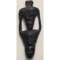 #04 African Art  Two heads wood carvings