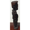 #12 African Art Fish Man holds fish in his hands, wood carvings